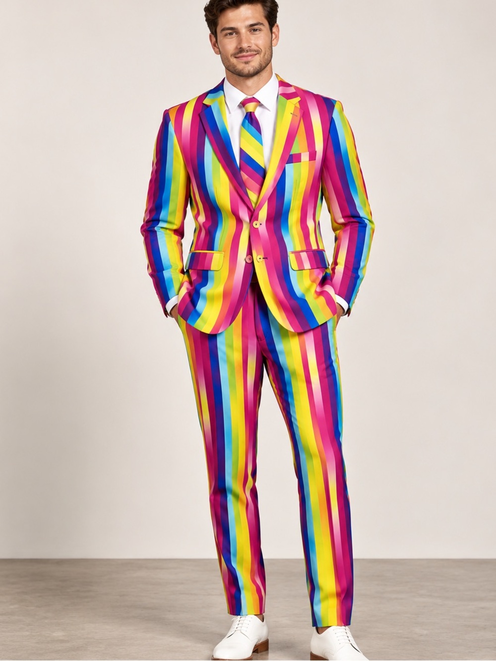 🎃 OppoSuits Rainbow Glaze Mens 3pc Suit Set - Celebrations, Halloween, Festivals